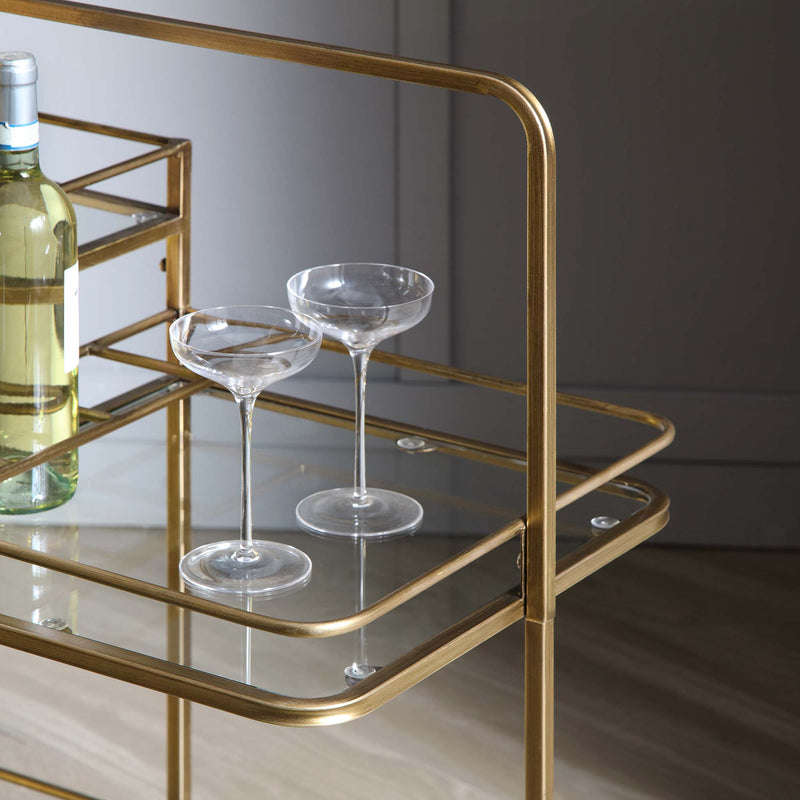 Clementine Antique Brass Effect Drink Trolley