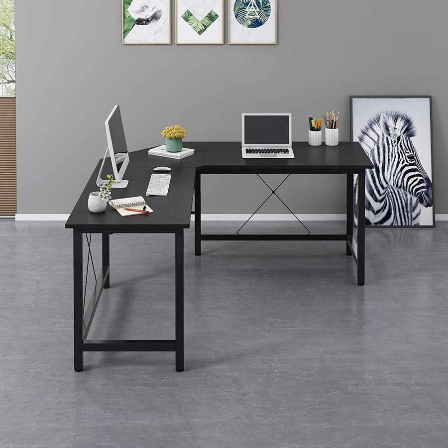 Munich L-Shaped Corner Desk in Black