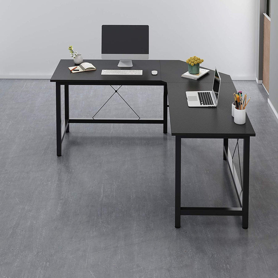 Munich L-Shaped Corner Desk in Black