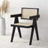 Jeanne Black Colour Cane Rattan Solid Beech Wood Dining Chair - daals