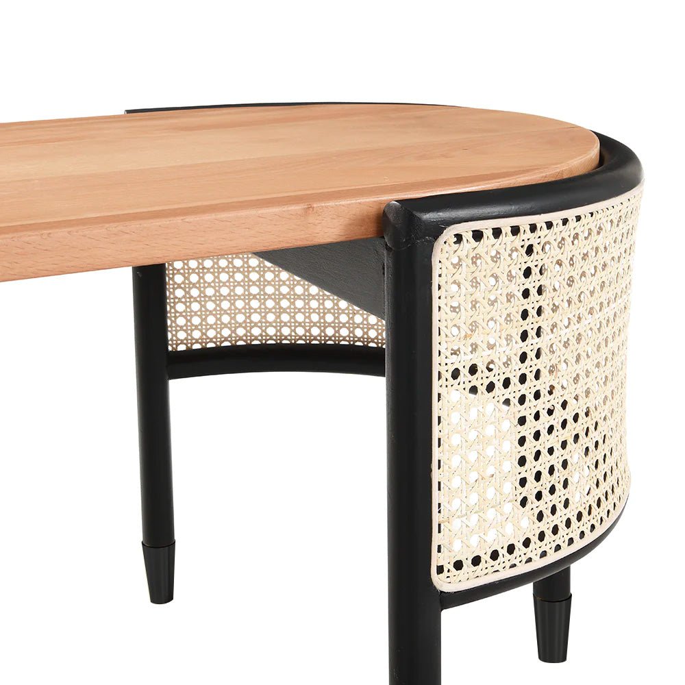 Jeanne Cane Rattan Solid Wood Oval Coffee Table | daals