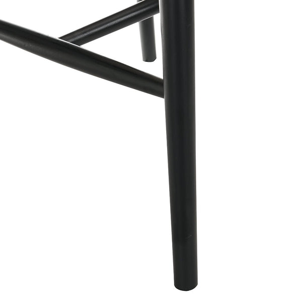 Anya+ Set of 2 Cane Rattan and Upholstered Dining Chairs, Black Colour