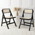 Frances Set of 2 Folding Cane Rattan Chairs, Black Colour - daals