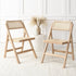 Frances Set of 2 Folding Cane Rattan Chairs, Natural Colour - daals