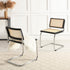 Cosenza Pair of 2 Dining Chairs, Cane & Chrome (Black) - daals