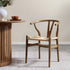 Hansel Wooden Natural Weave Dining Chair, Light Walnut Colour Frame - daals