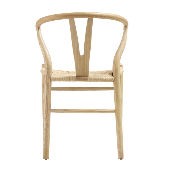 Hansel Wooden Natural Weave Wishbone Dining Chair, Natural Colour Fram daals