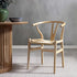 Hansel Wooden Natural Weave Dining Chair, Natural Colour Frame - daals