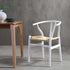 Hansel Wooden Natural Weave Dining Chair, White Colour Frame - daals