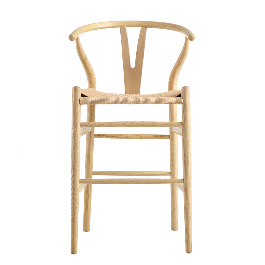 Hansel Wooden Natural Weave Counter Stool, Natural Frame - daals
