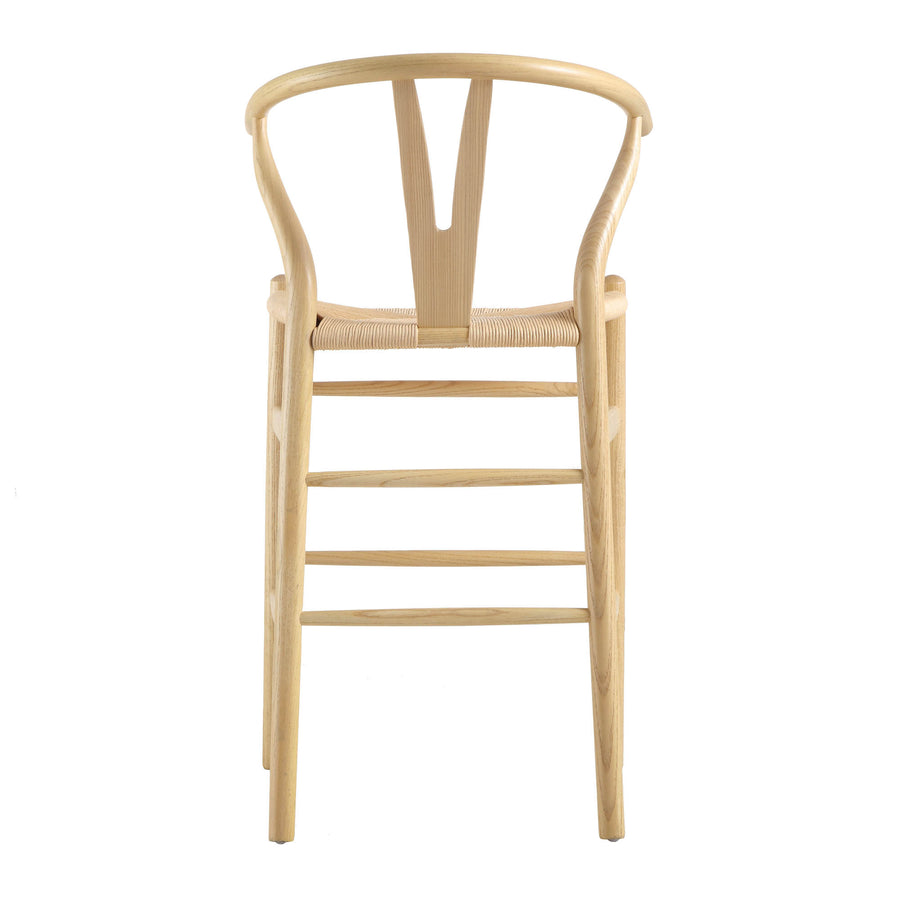 Hansel Wooden Natural Weave Counter Stool, Natural Frame - daals