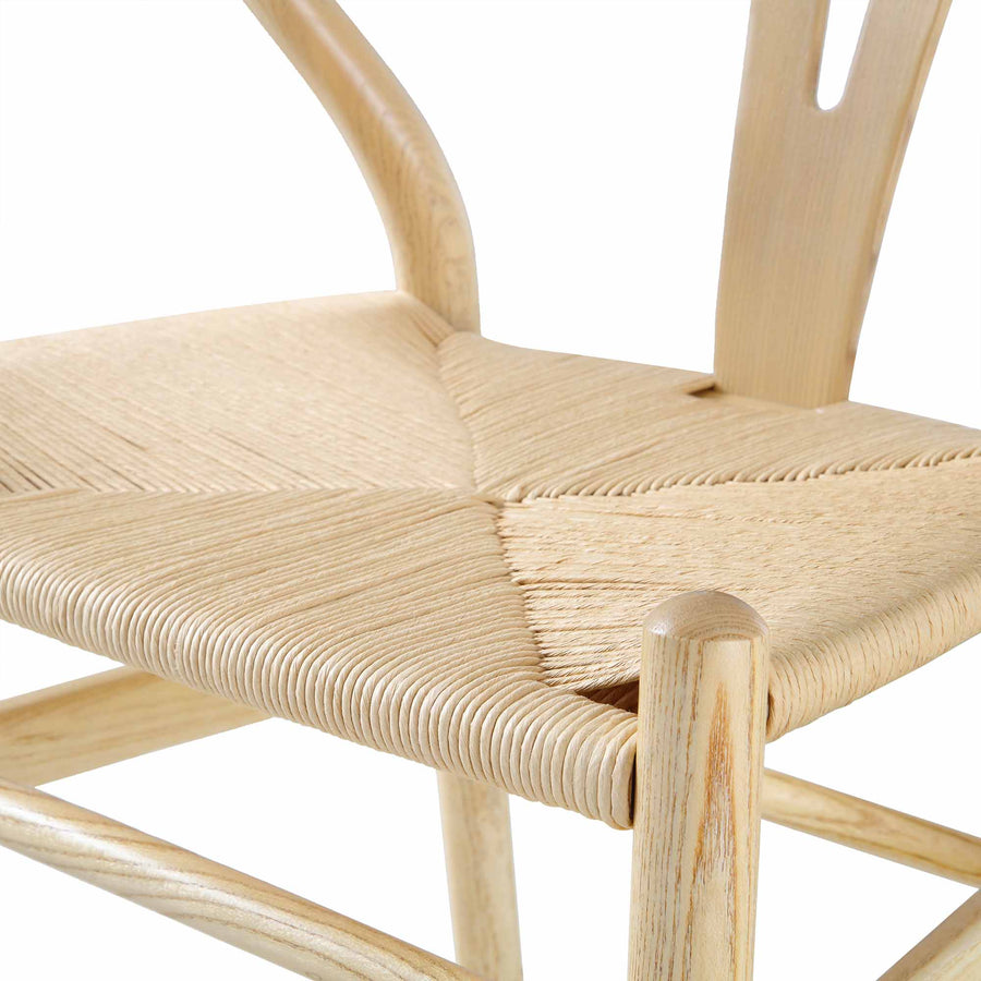 Hansel Wooden Natural Weave Counter Stool, Natural Frame - daals