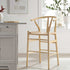Hansel Wooden Natural Weave Counter Stool, Natural Frame - daals
