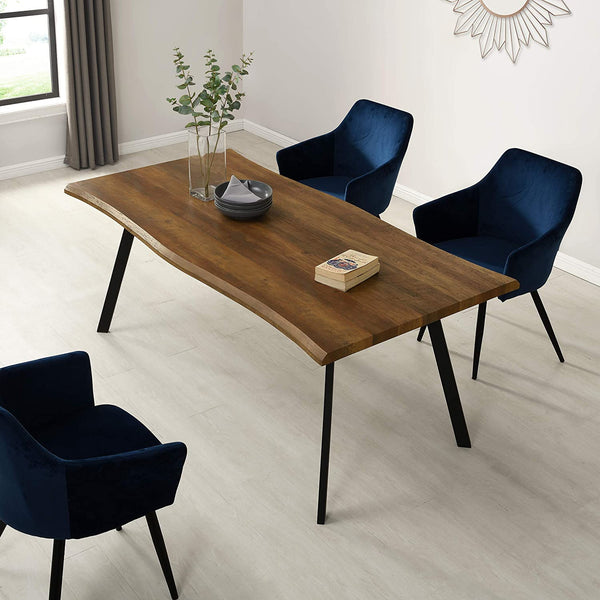 Kenora Wood Effect 180 cm Dining Table with Curved Edges 6 Seater