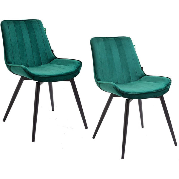 Cala Set of 2 Green Velvet Dining Chairs - daals